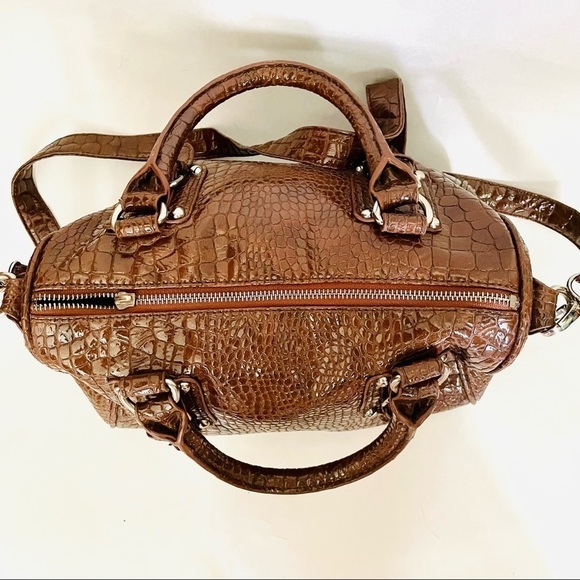 Steve Madden Brown Faux Alligator Crossbody Shoulder Bag Purse - Picture 10 of 10